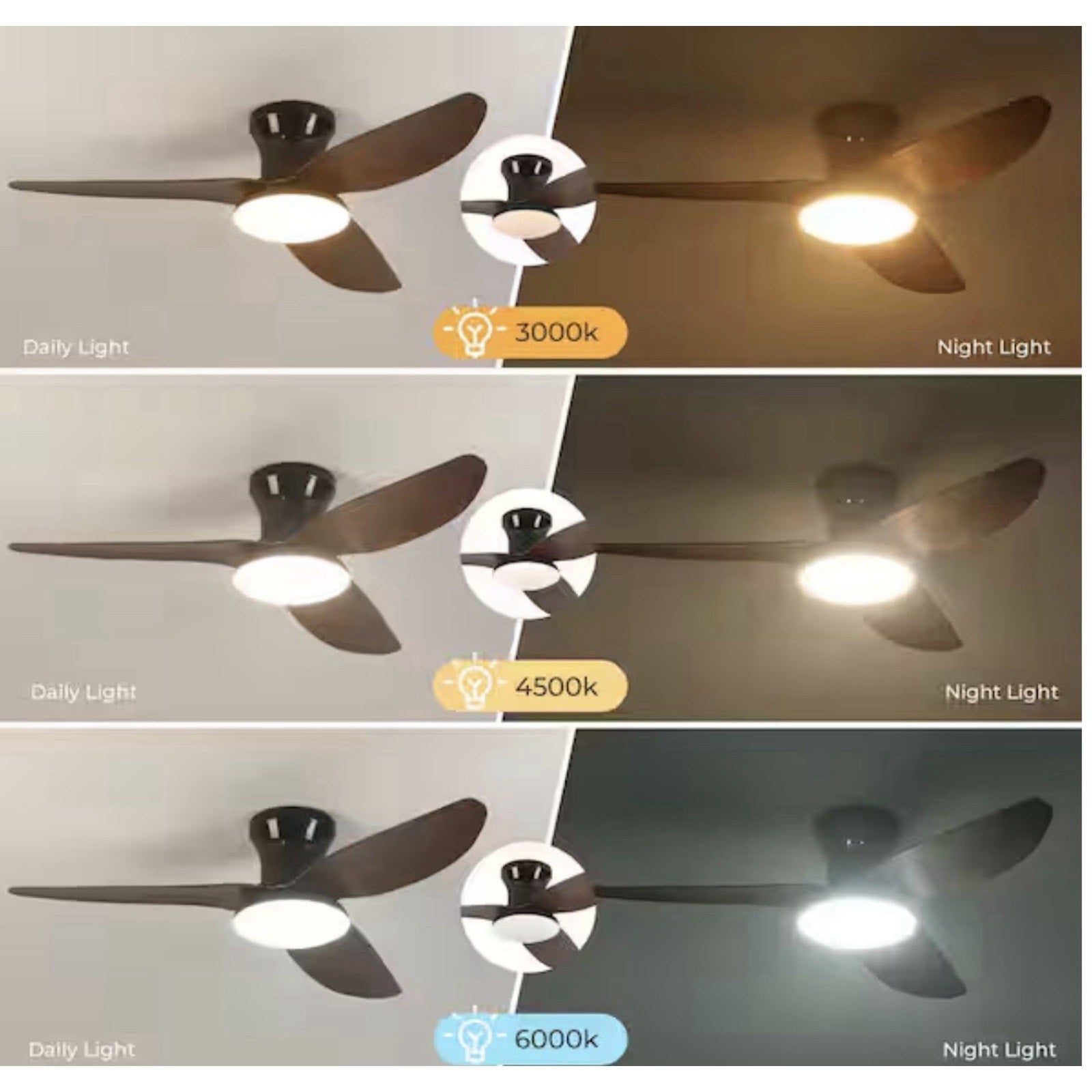 Tozing 40in. Smart Indoor Black Wood Fan
