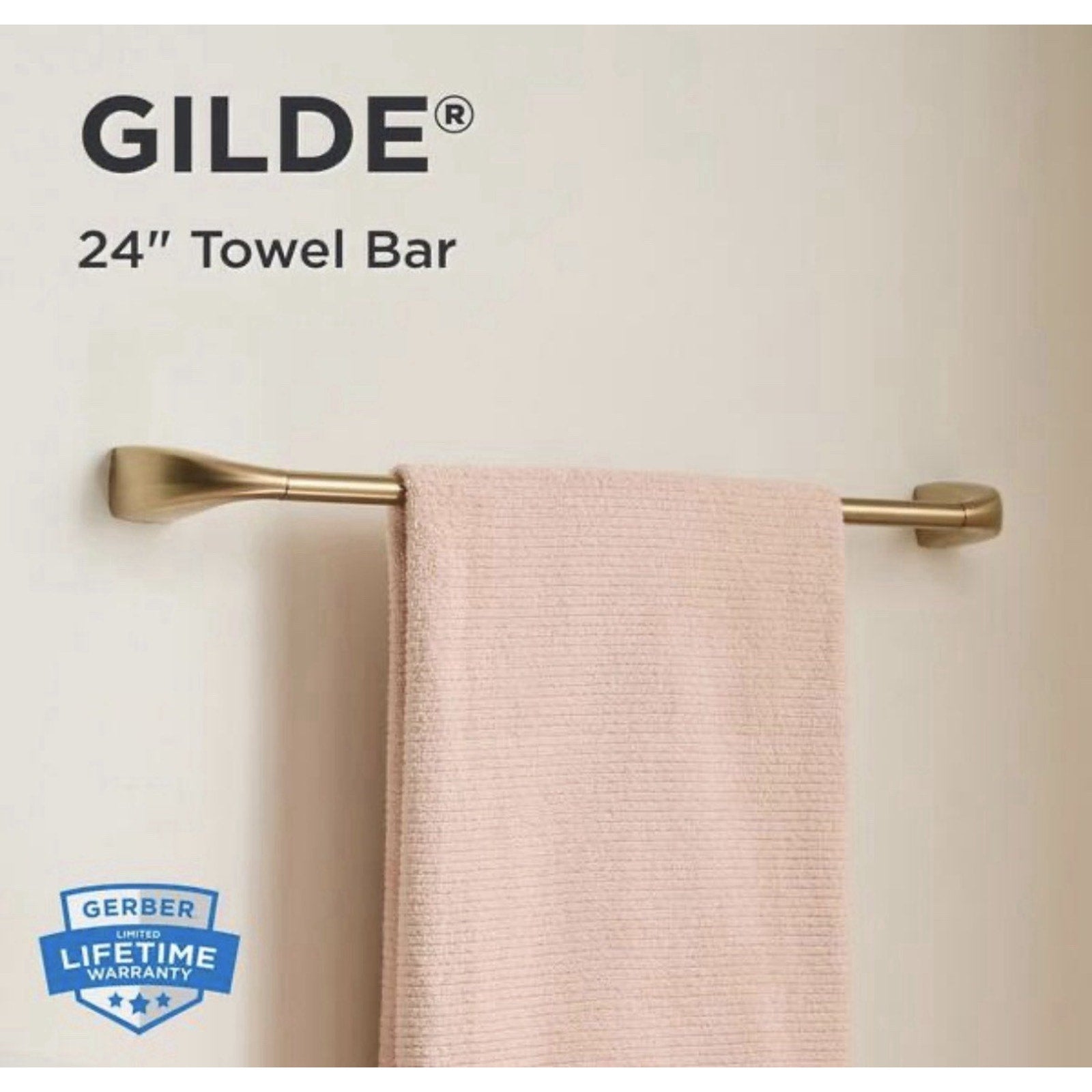 Gerber Gilde 24 in. Wall Mounted Towel Bar in Brushed Bronze
