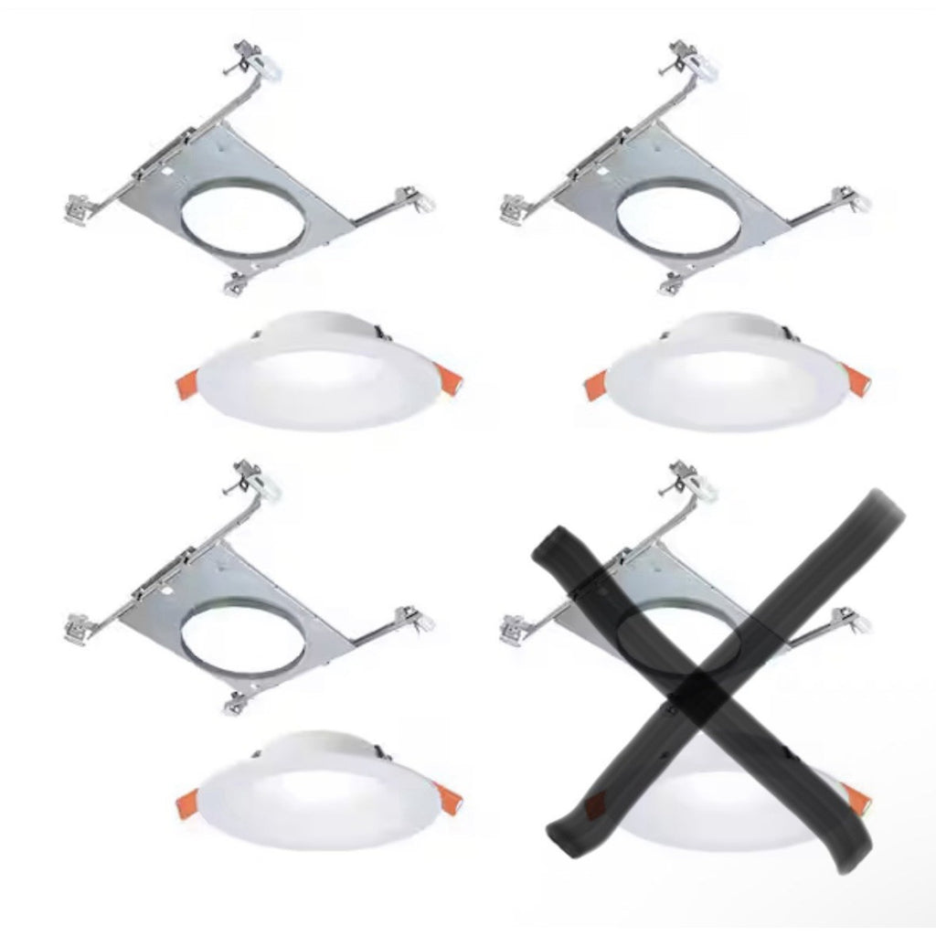 Halo 6 Inch 5-Color Selectable Baffle Downlight with Mounting Frame (3 Pack)