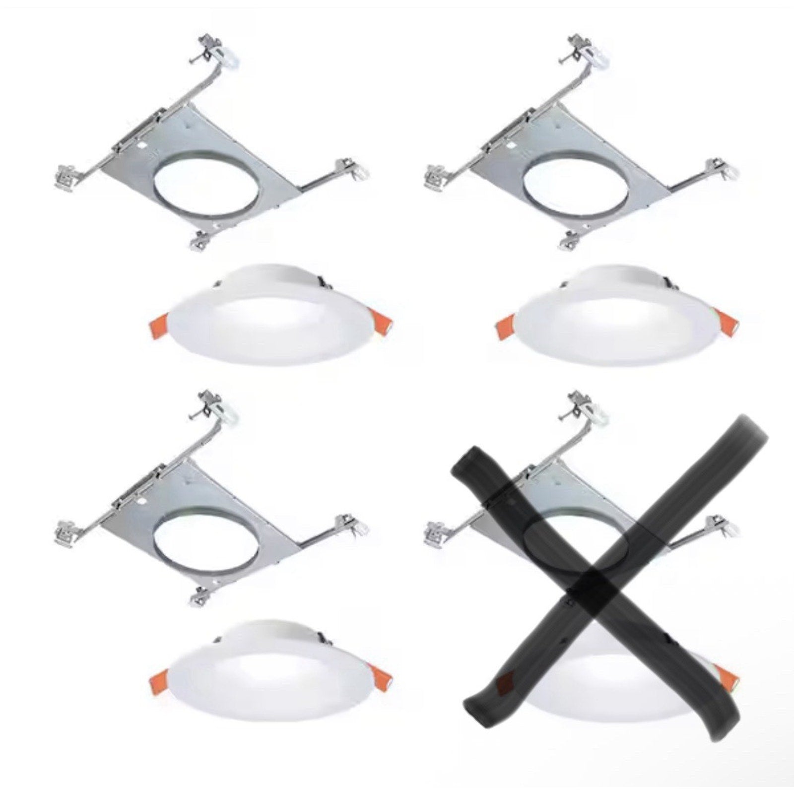 Halo 6 Inch 5-Color Selectable Baffle Downlight with Mounting Frame (3 Pack)