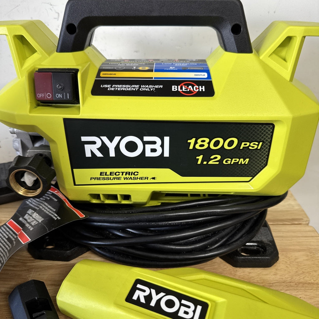 RYOBI 1800 PSI 1.2 GPM Electric Pressure Washer Portable Outdoor Cleaner
