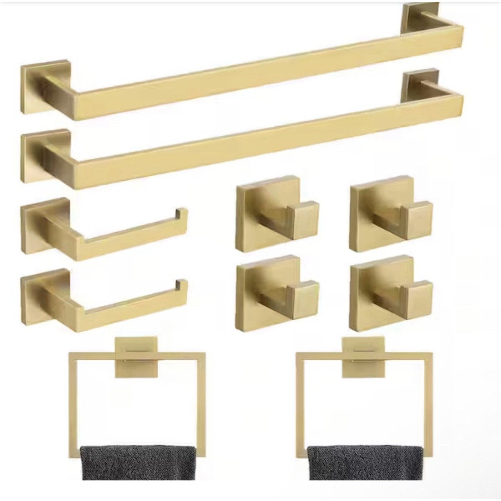 YSQCAR 10-Piece Bath Hardware Set with Towel Ring Toilet Paper Holder Towel Hook