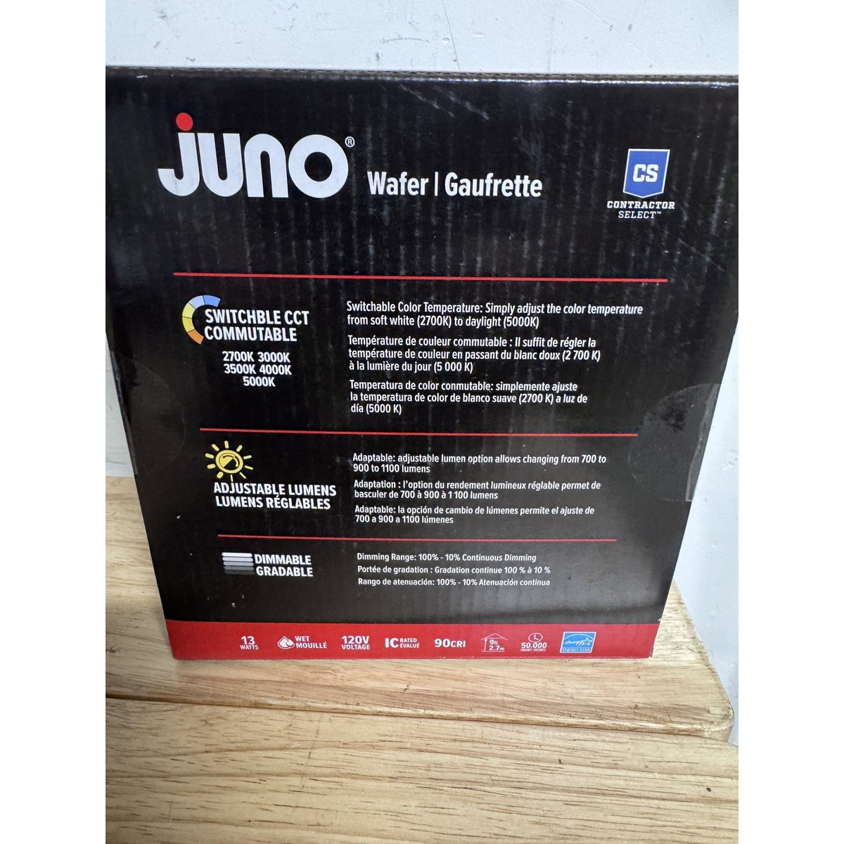 Juno Contractor Select WF4 LED Wafer Downlight Adjustable Lumen CCT NEW