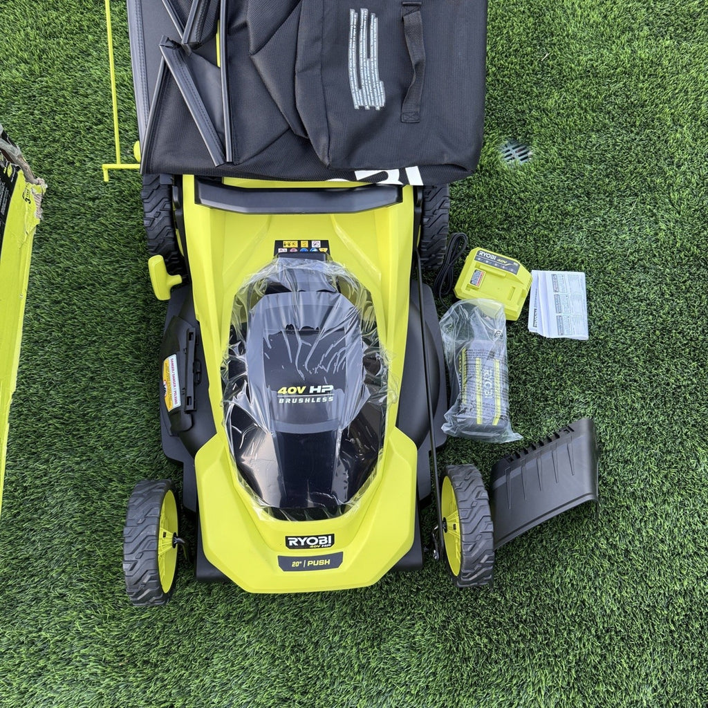 RYOBI RY40HPLM06 40V HP 20 in. Brushless Push Lawn Mower Kit 6.0Ah Open Box