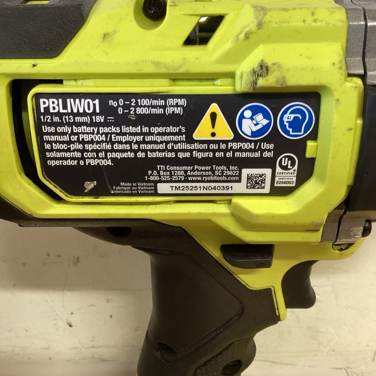 RYOBI PBLIW01B ONE+ HP 18V Brushless 4-Mode 1/2" Impact Wrench Tool Only
