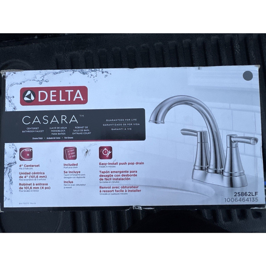 Delta Casara 4 in Centerset Bathroom Faucet Chrome 25862LF - Open Box