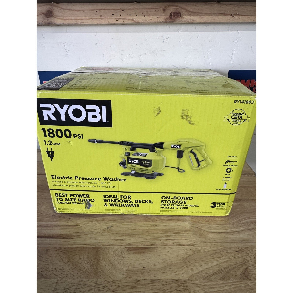 Ryobi RY141803 CORDED 1800 PSI Electric Pressure Washer Tested Complete