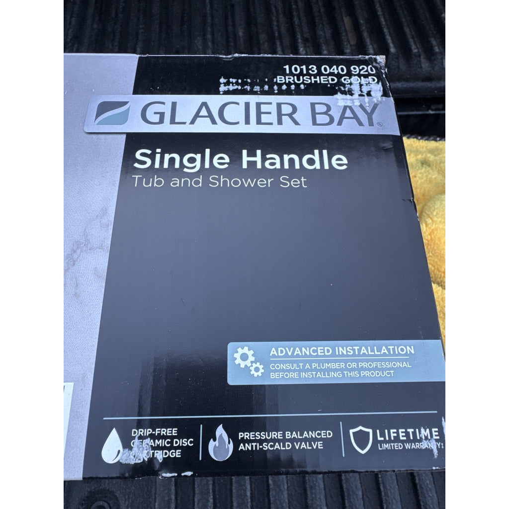 Glacier Bay Single Handle Tub Shower Set Brushed Gold - Open Box