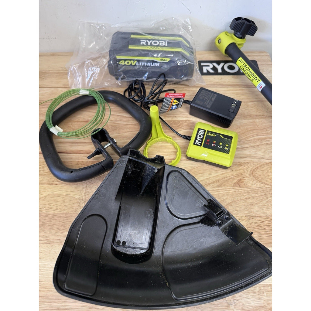 Ryobi RY40ST01K 40V 15" Expand-It Attachment String Trimmer(with Battery) Used