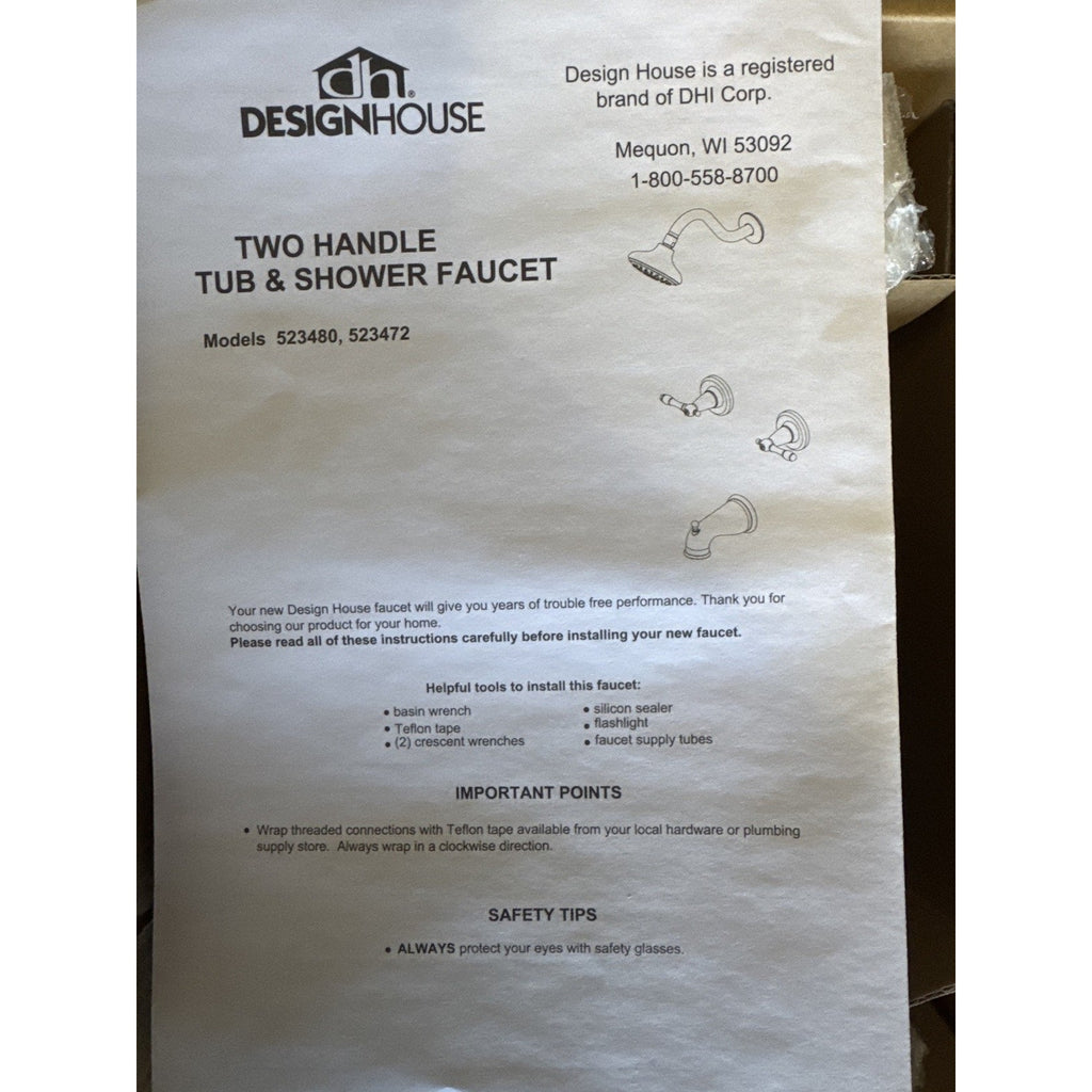 Design House Oakmont 2-Handle Tub Shower Faucet Satin Nickel - Open Box