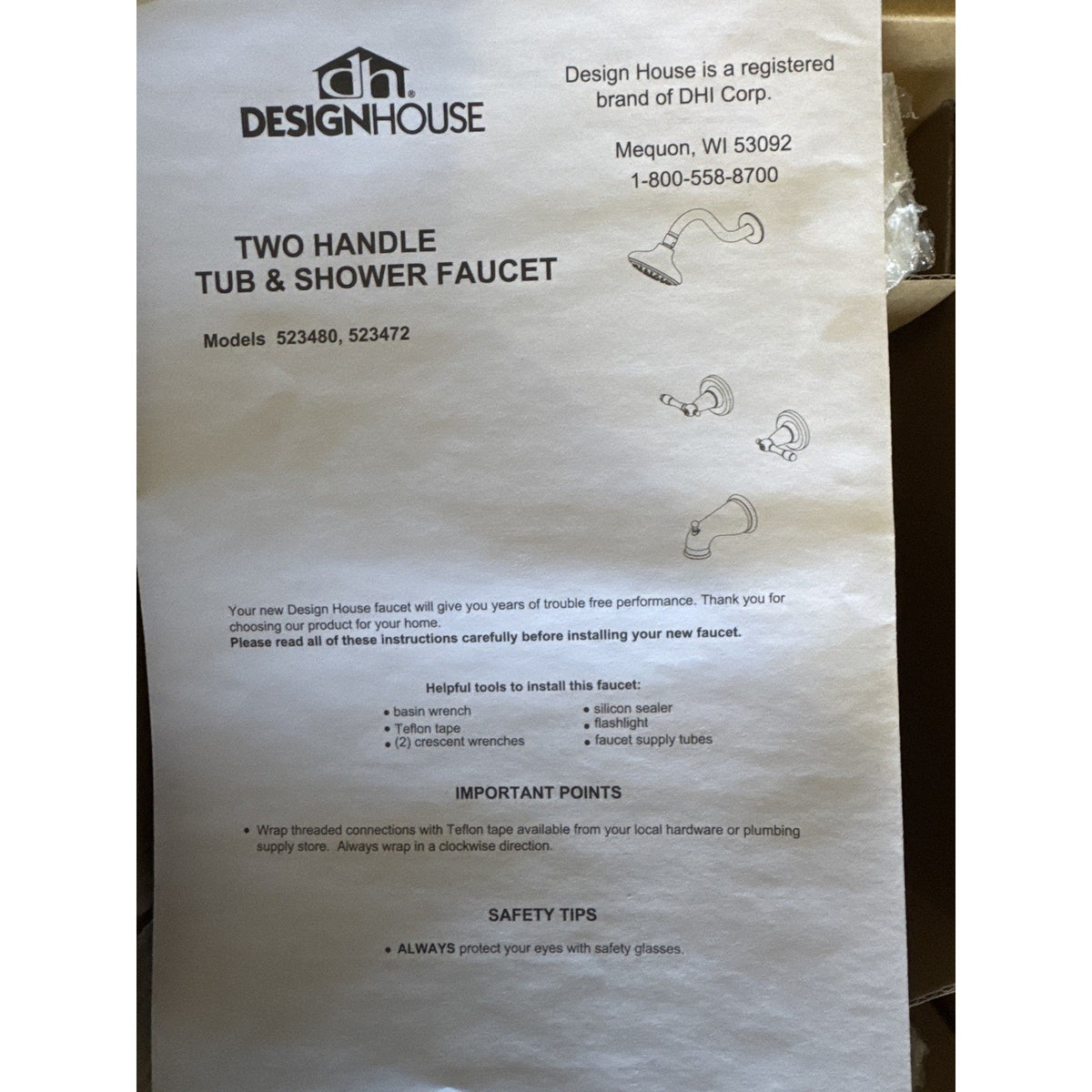 Design House Oakmont 2-Handle Tub Shower Faucet Satin Nickel - Open Box