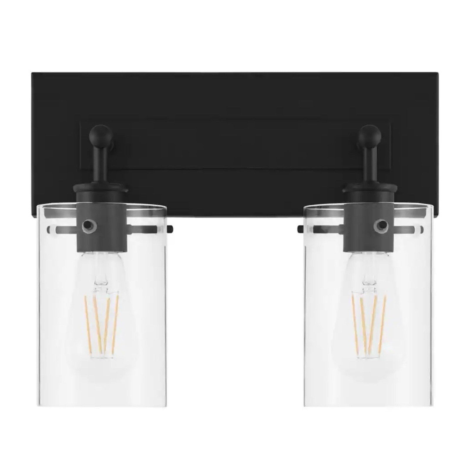 Hampton Bay DSHD19574V1 Regan 12.75 in 2-Light Matte Black Bathroom Vanity Light