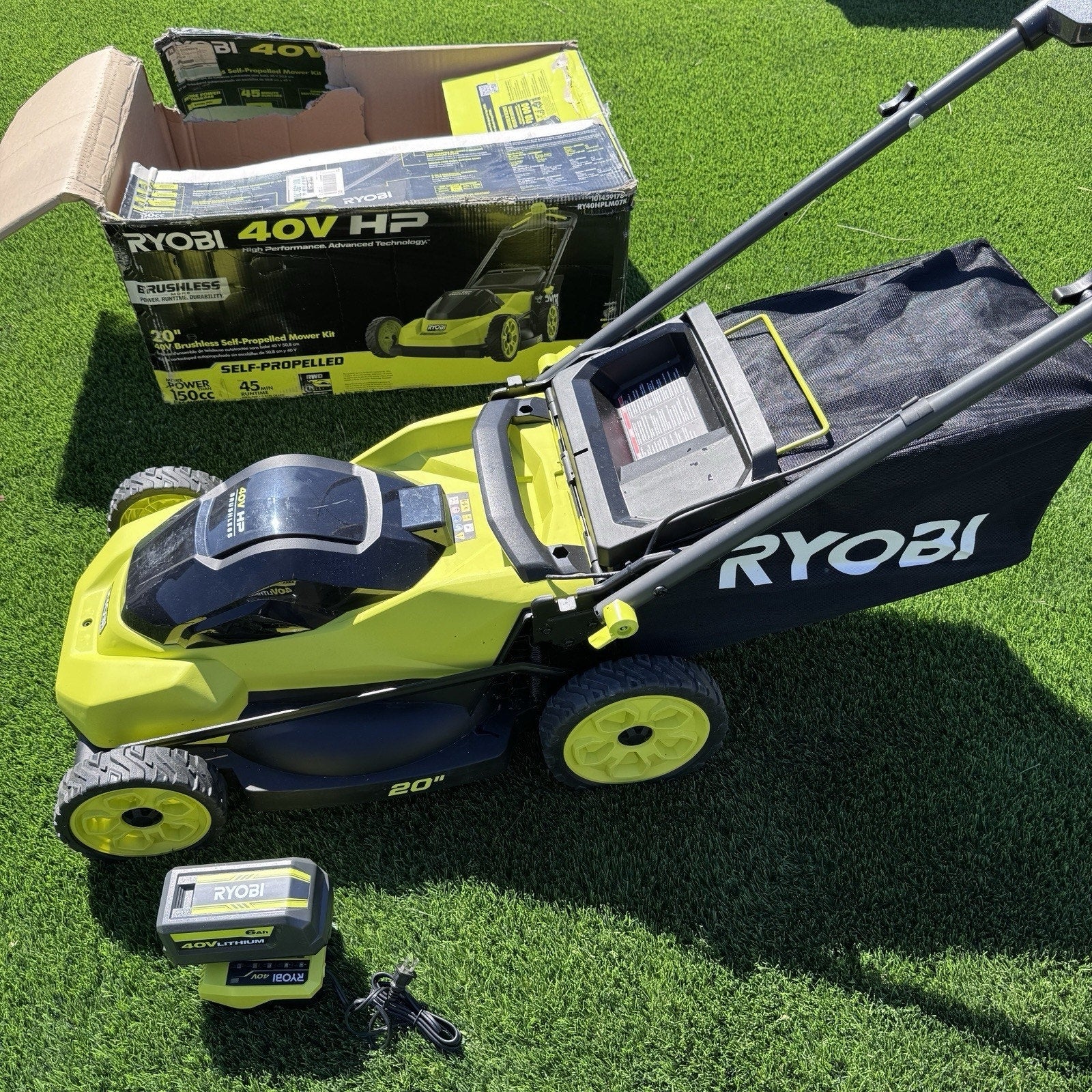 RYOBI 40V HP Brushless 20 in. Cordless Self-Propelled Mower w/ 6.0 Ah Battery
