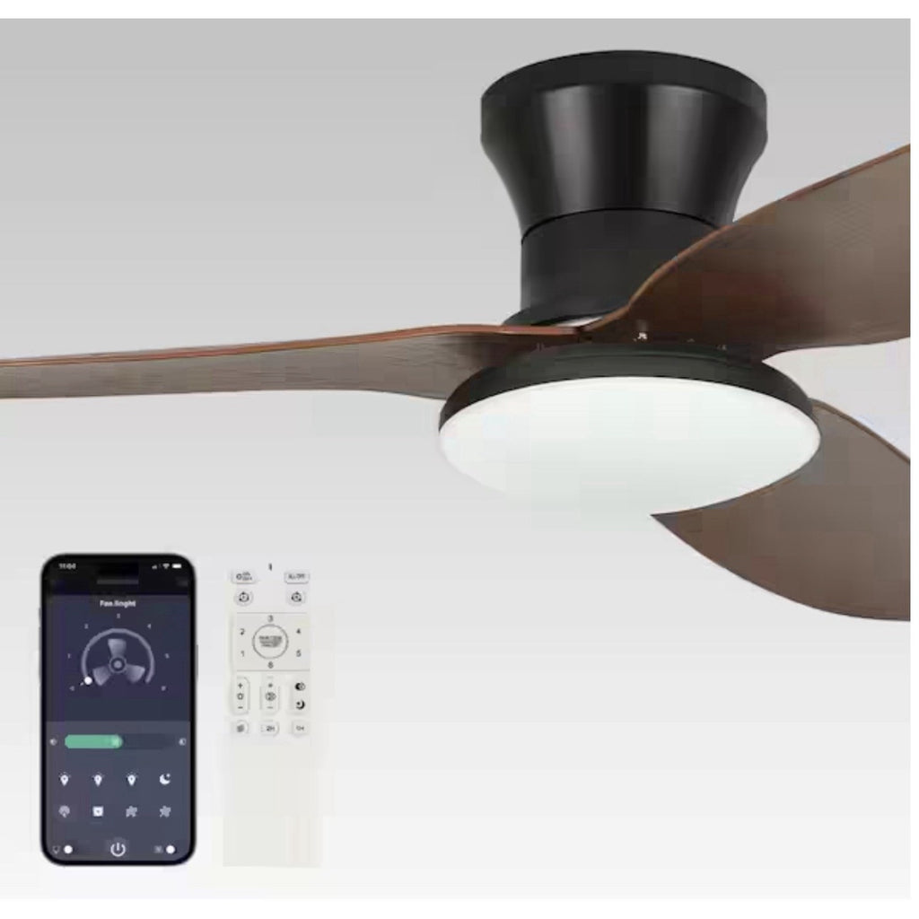 Tozing 40in. Smart Indoor Black Wood Fan