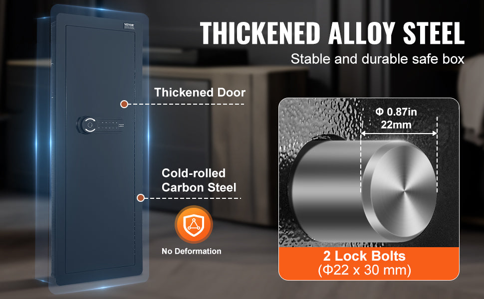 SucceBuy Tall Wall Safe 3/4-Tier Hidden Wall Safe w/ Keypad Q235 Cold-Rolled Steel In Wall Safe for Money Jewelry Passport Home